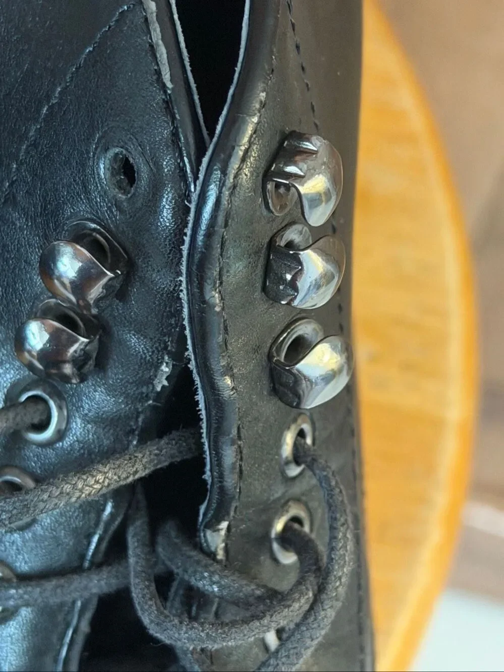 Rush Men’s Size 9 Genuine Leather Black Lace-Up Cap Toe Boots